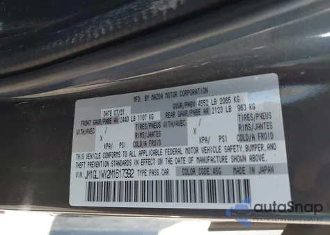 2021 Mazda Mazda6 Grand Touring Reserve z USA, uszkodzony, nr VIN JM1GL1WY2M1617392